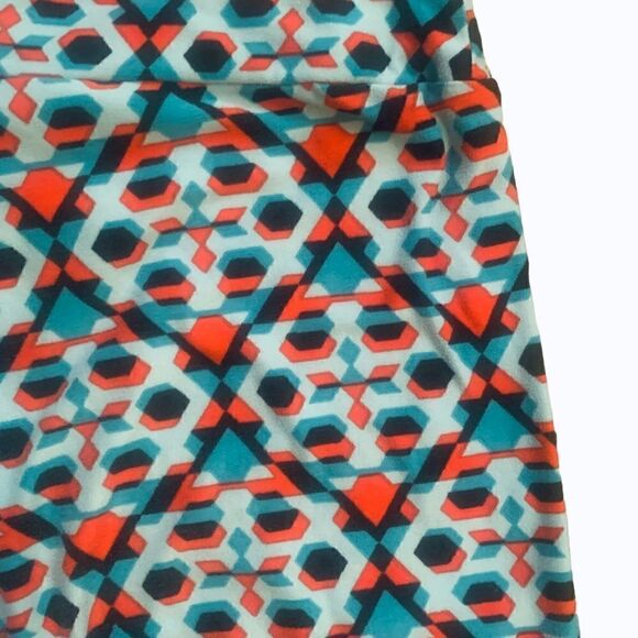 Lularoe Blue Geometric Print Leggings Size OS - Picture 3 of 9